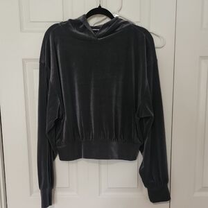 Express Charcoal Velvet Hoodie